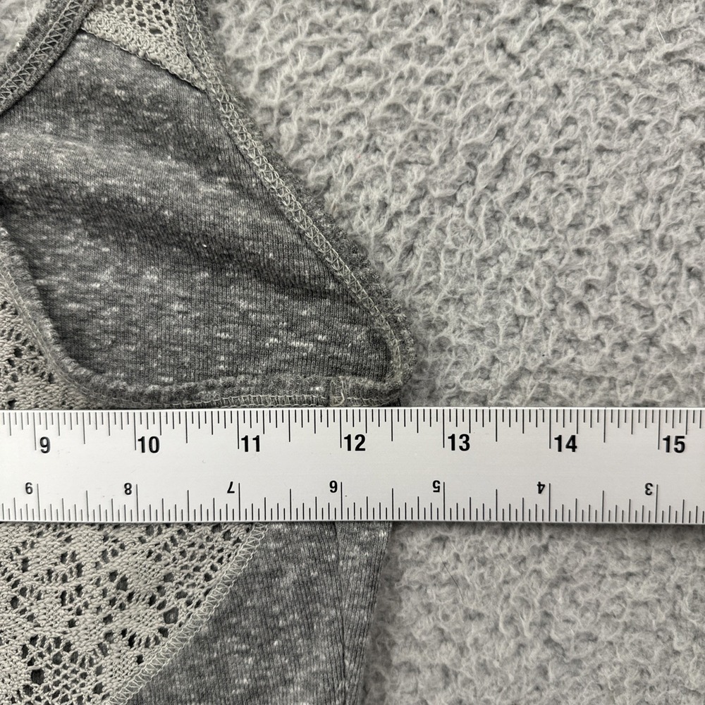 Y2K Abercrombie & Fitch Tank Top Gray Crochet Racerback Retro Women's Small - Picture 7 of 8